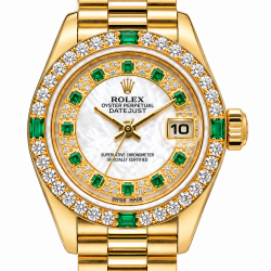 Rolex Datejust 26MM 79078 18K Yellow Gold Diamonds Emeralds Watc